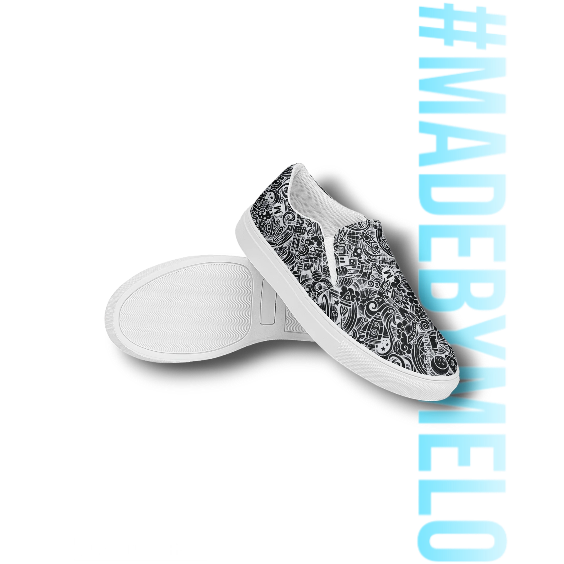 Dark Space Scribble - Women's Slip-ons | #MadeByMELO product image (7)