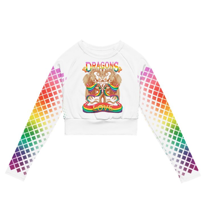 White Pride Dragons Long Sleeve Sun Crop Top product image (1)