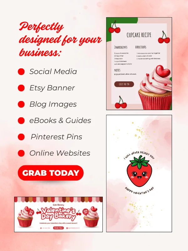 MRR/PLR Red Valentine's Day Clipart product image (8)
