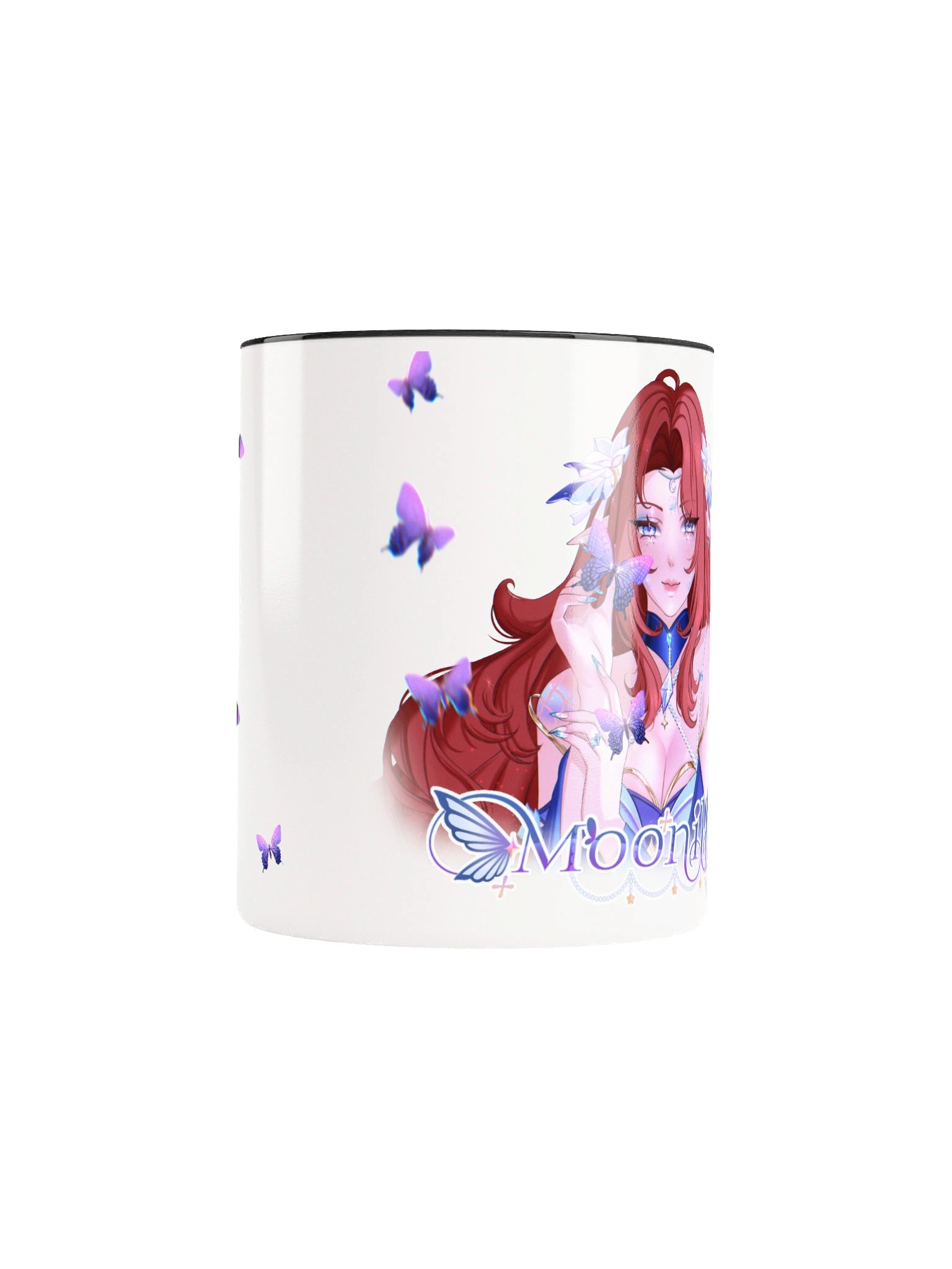 Moon Mermaid Butterfly Dream Mug (Colored Inside, Left Handed) product image (56)