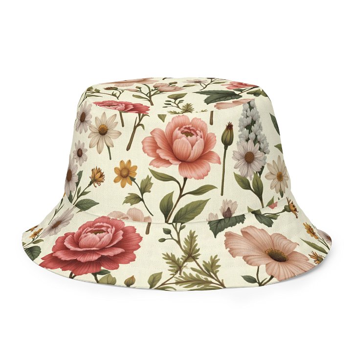 Vintage Romance Reversible Floral Bucket Hat – Rose & Peach Interior product image (1)