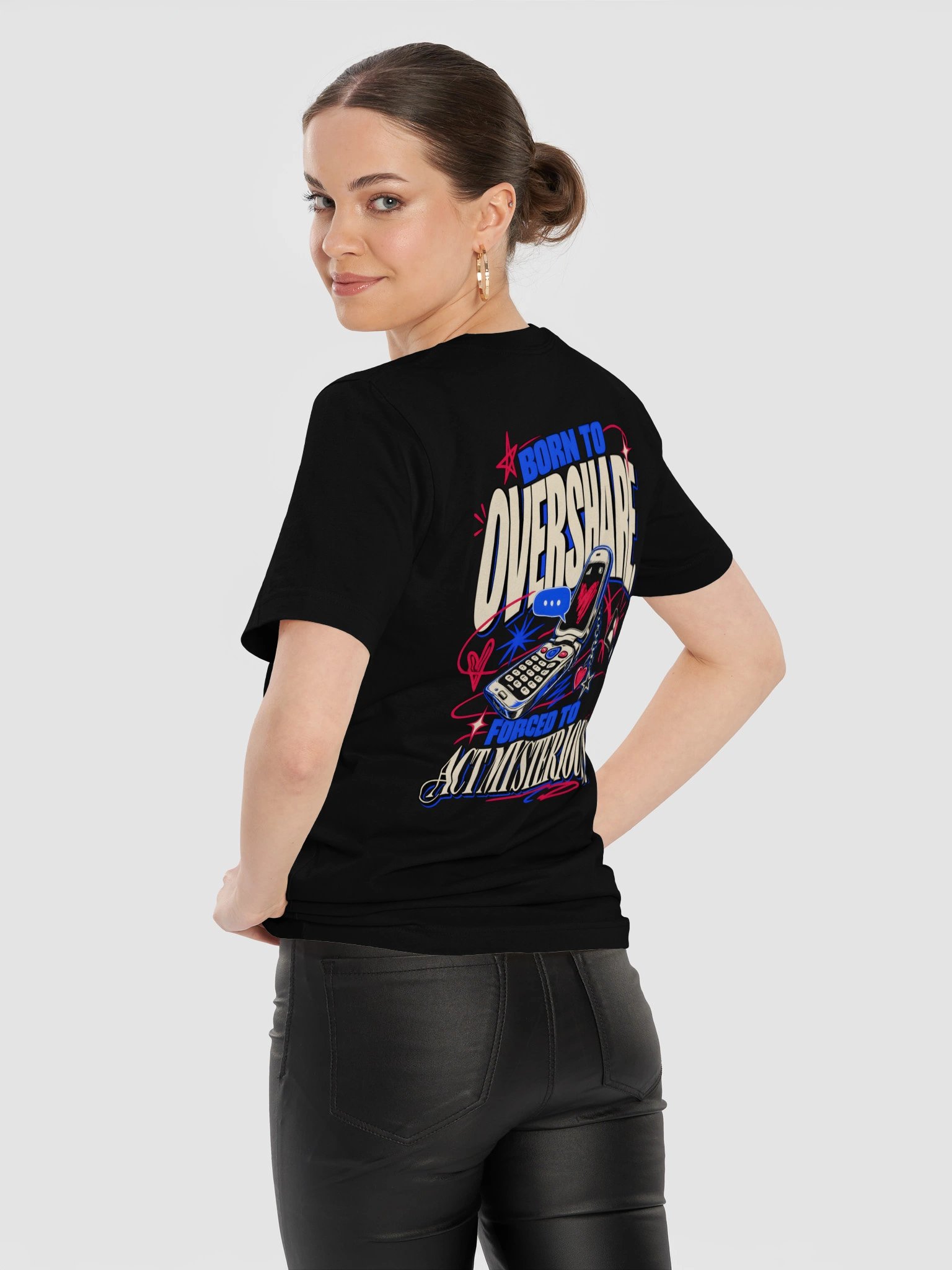 Born to Overshare – Y2K Graphic T-Shirt product image (4)