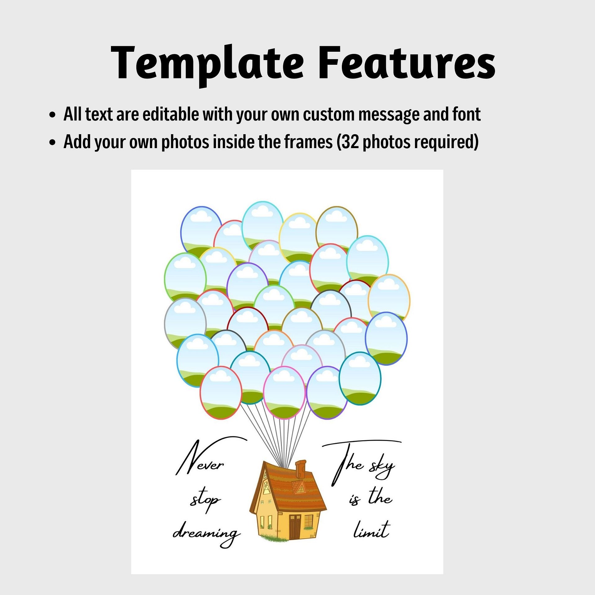 Balloons House Photo Collage Canva Template product image (4)