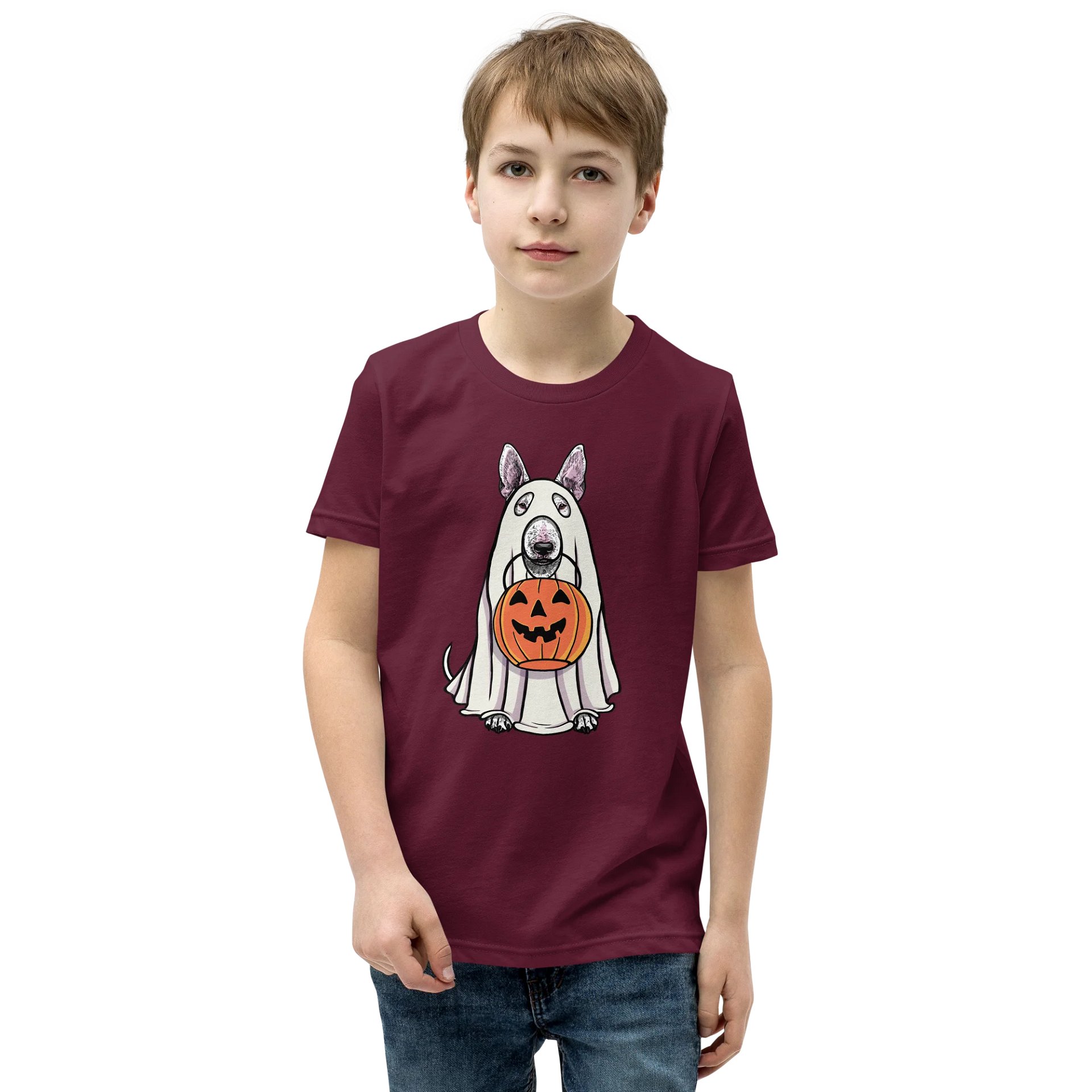 Halloween English Bull Terrier(White) Youth T-Shirt product image (1)