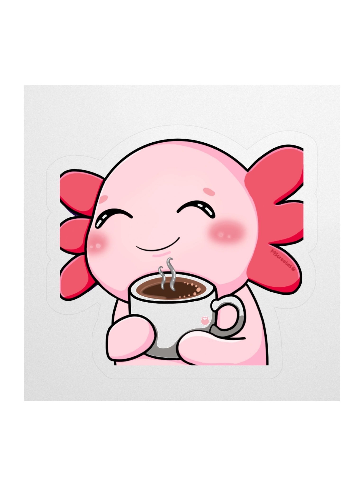 Mmm Coffee Axolotl Sticker product image (1)