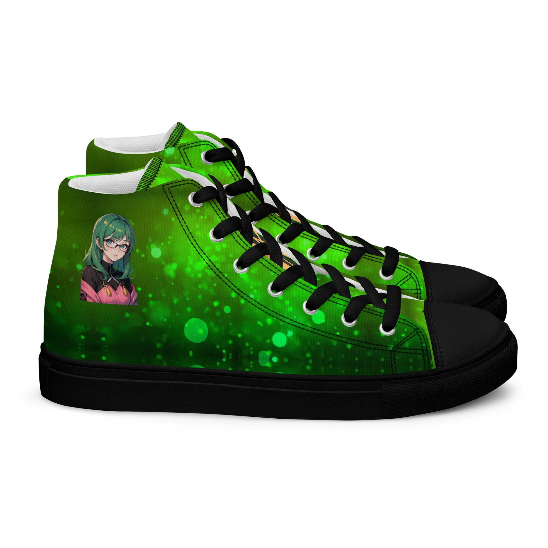 (Green WAIFU) K Women's High Top Canvas Shoes product image (2)