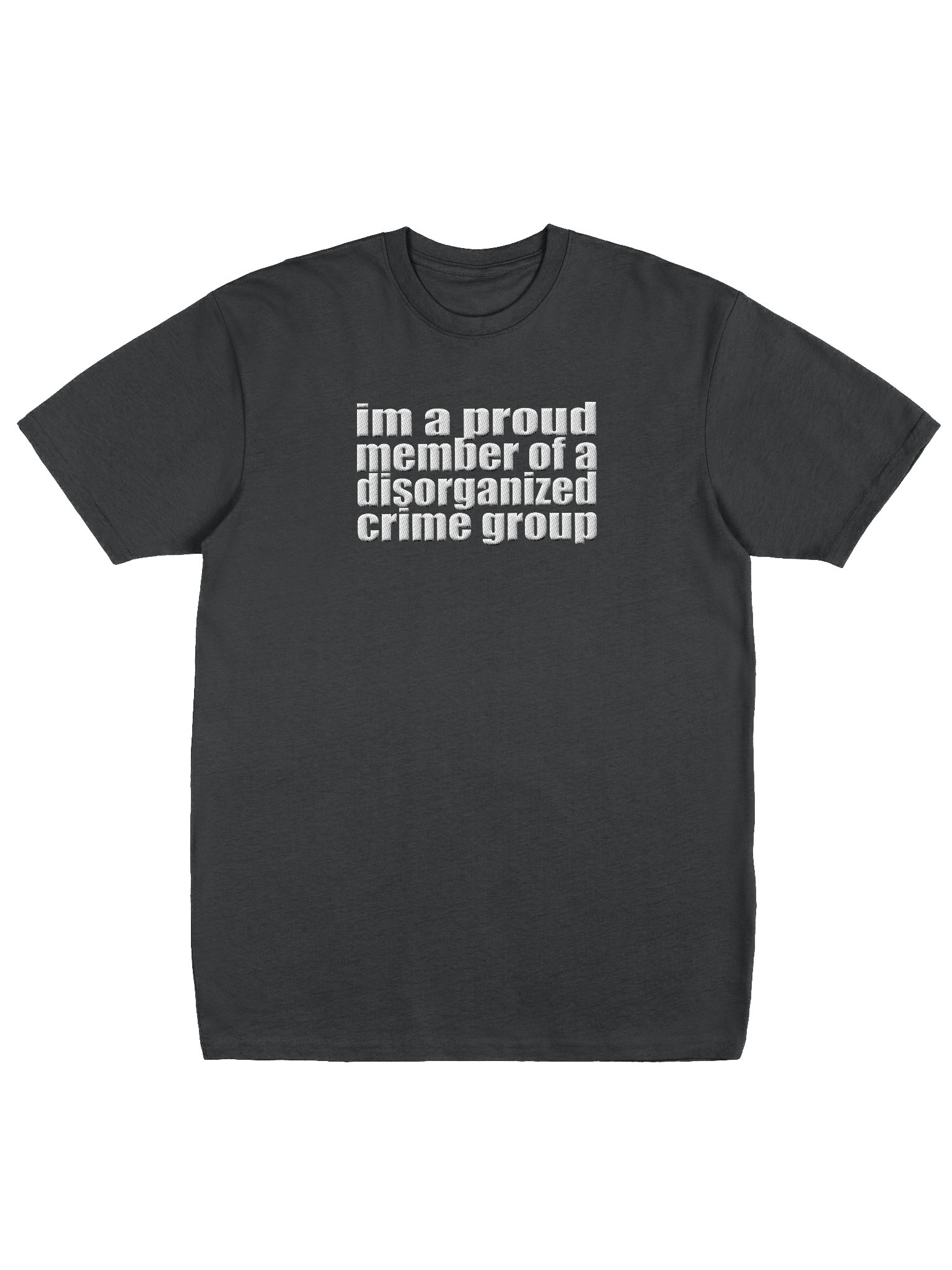 disorganized crime dark embroidered tee product image (1)