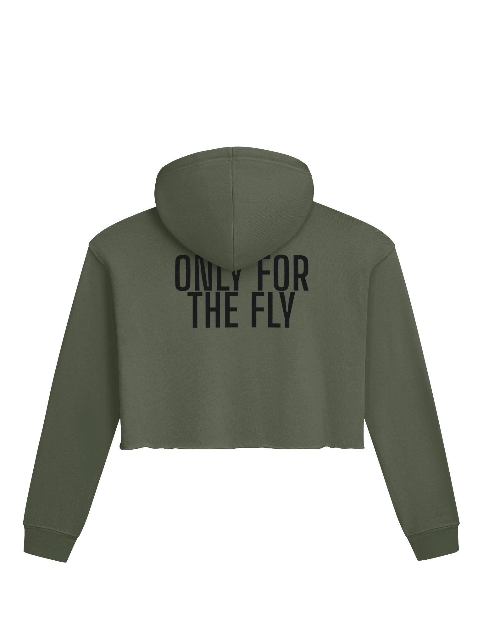 WOMEN'S MILITARY GREEN CROP TOP HOODIE product image (2)