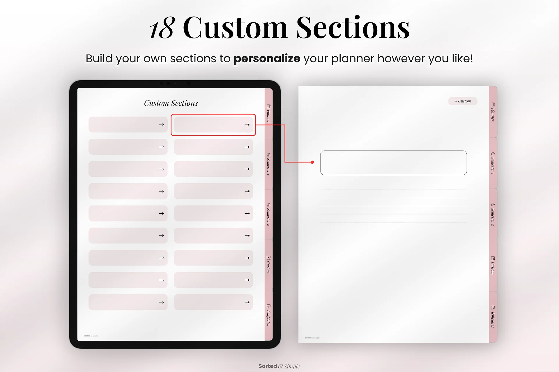 2026/2027 Mid-Year Student Digital Planner Portrait - Dusty Pink product image (7)