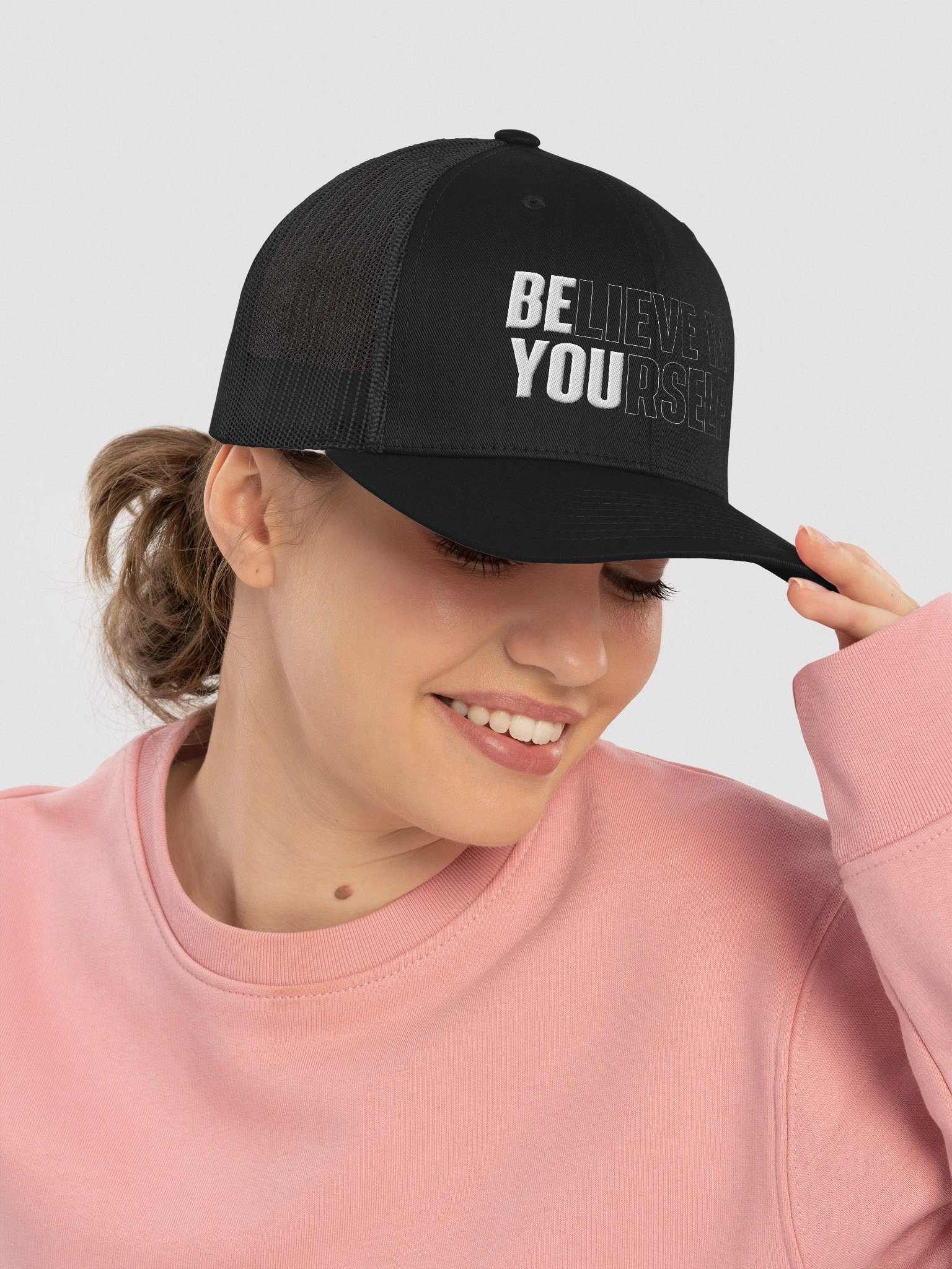 Believe In Yourself Motivational Quote Inspiration Positive Trucker Hat product image (10)
