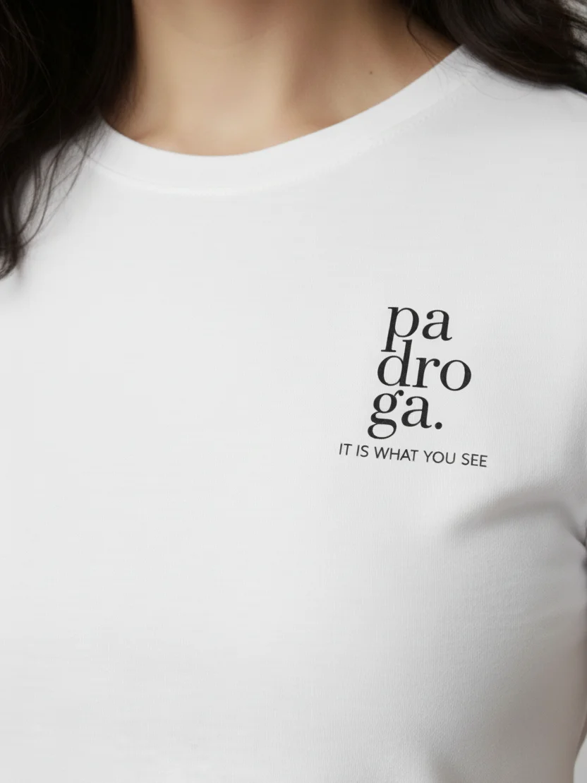 padroga. essentials white tshirt Francisco Llamas design product image (3)