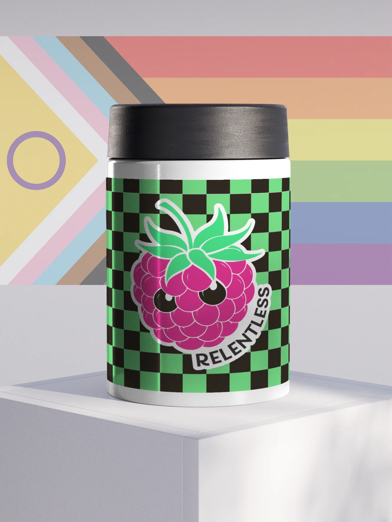 Raspberry Jam Stainless Steel Koozie (Pride Edition) product image (1)