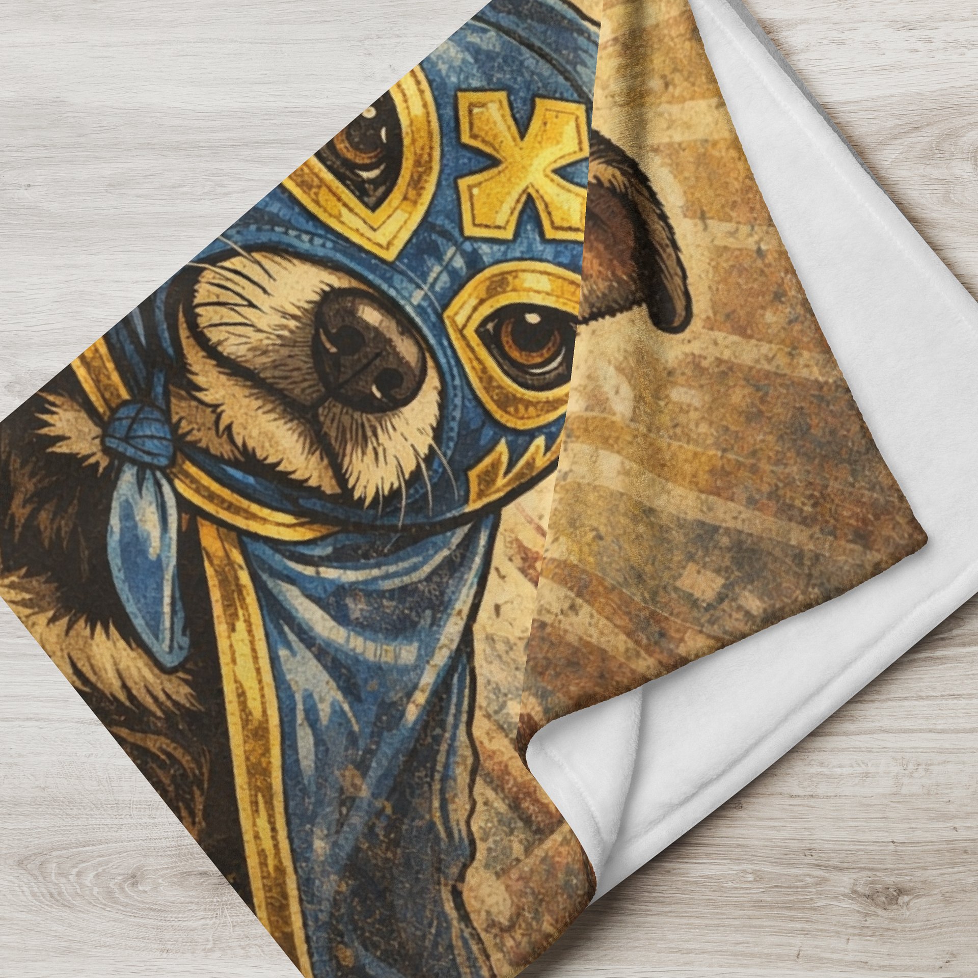 Lucha Dog Throw Blanket – Funny Mexican Wrestling Pet Blanket | Small Couch & Pet Blanket 30×40 product image (4)