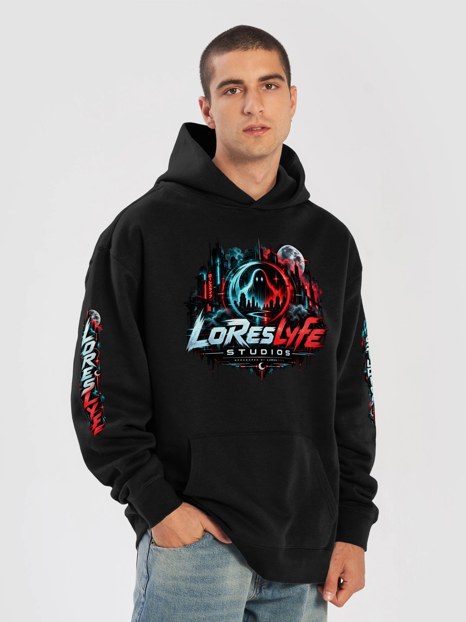 LoResLyfe Studios | Cyber Noir Premium Hoodie product image (7)