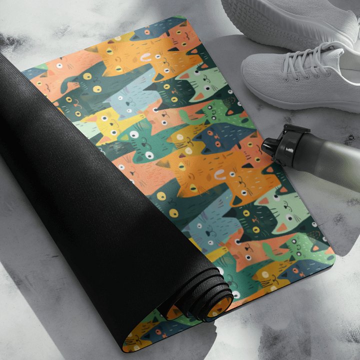 Cartoon Cats Yoga Mat by Treasure Pie product image (2)