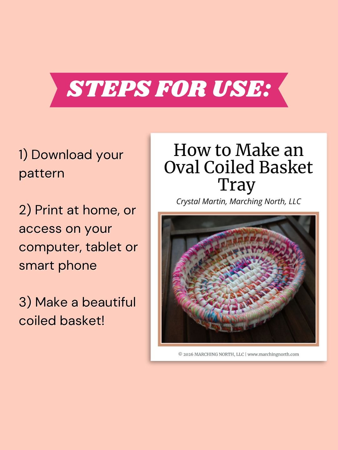 Oval Coiled Basket Tray (Digital PDF Pattern) product image (4)