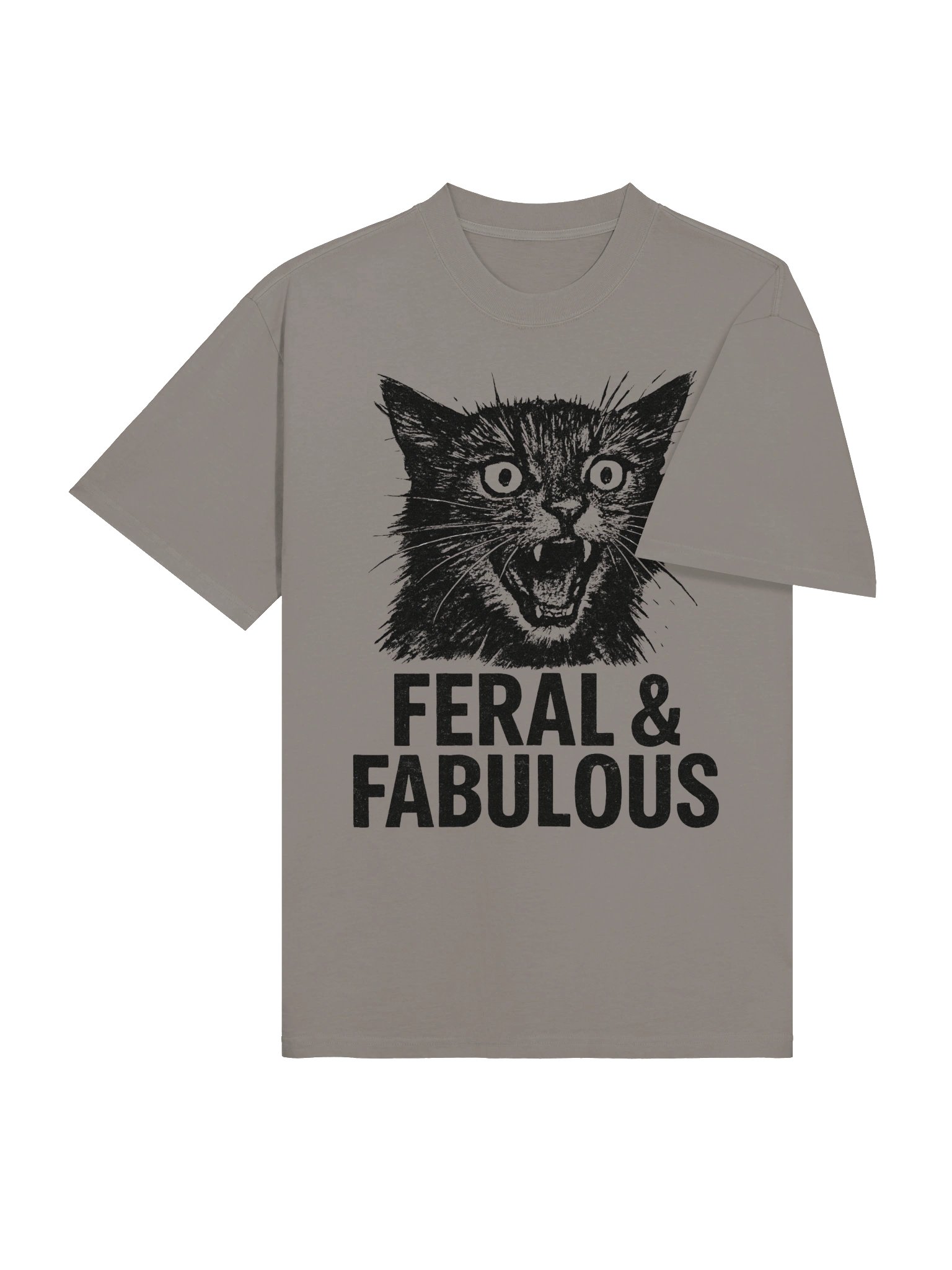 Feral & Fabulous Vintage Black Cat Graphic | Funny Introvert & Crazy Cat Lover Shirt Print product image (16)
