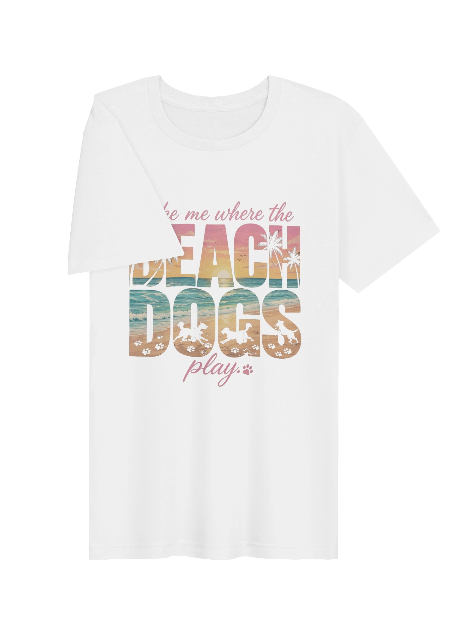 Take Me Where The Beach Dogs Play™ Coastal Dog Lover T-Shirt product image (4)