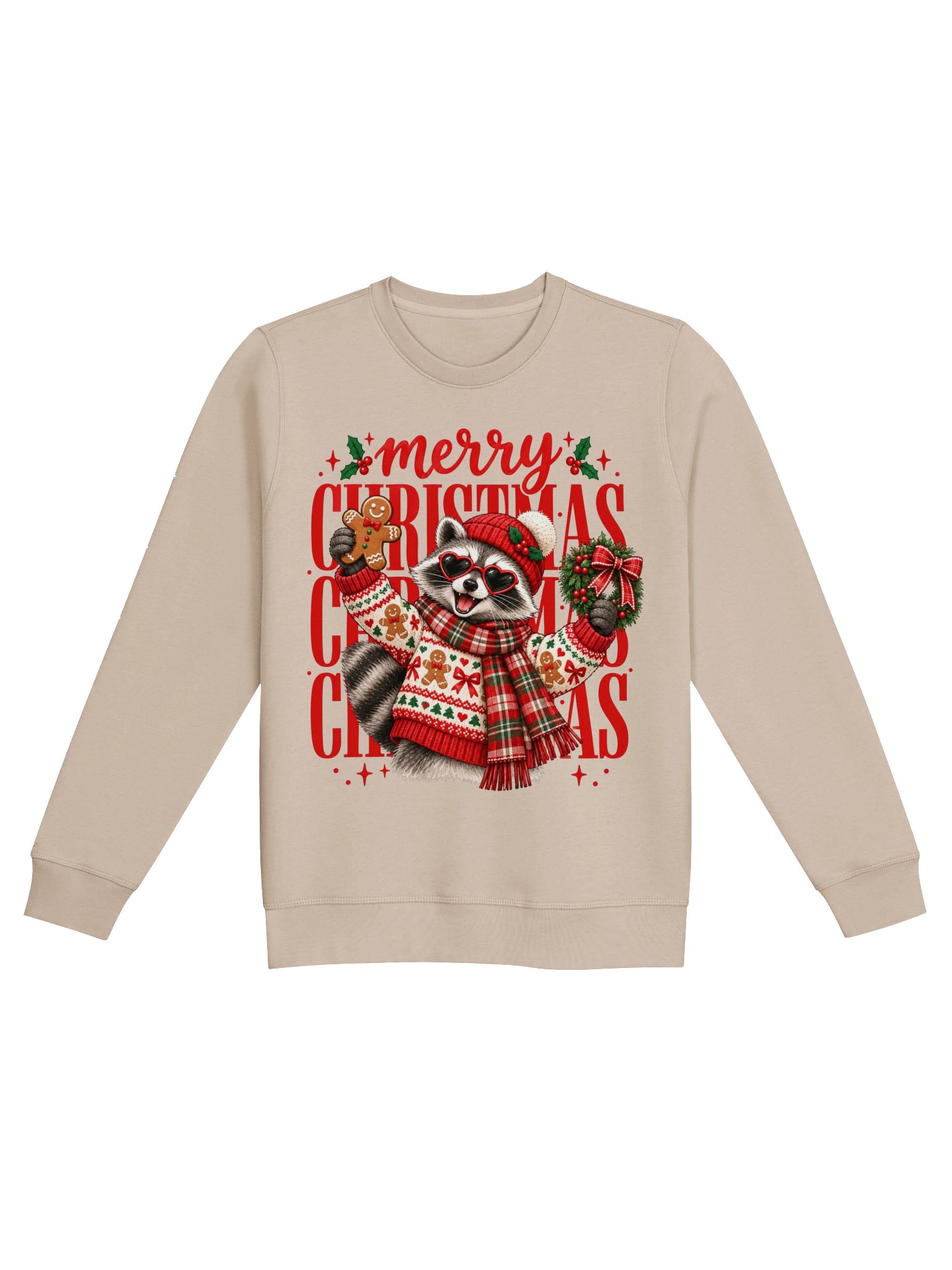 Christmas Raccoon Sweatshirt, Funny Merry Christmas Crewneck, Cute Holiday Animal Sweater, Raccoon Lover Gift product image (7)