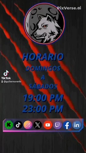 Los horarios de twitch cuando salga del trabajo. Que puede variar. #twitch #español #pixverseai