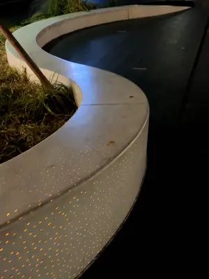 Concrete That GLOWS?! 💡 The Magic S-Bench Build! #concrete #landscape #artconcrete #decorate #manufacturing #bench