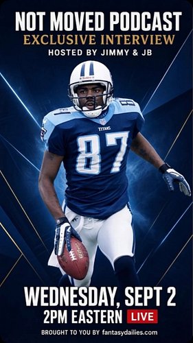 Join hosts Jimmy and JB on the Not Moved Podcast for an exclusive live interview with former Tennessee Titans wide receiver K...
