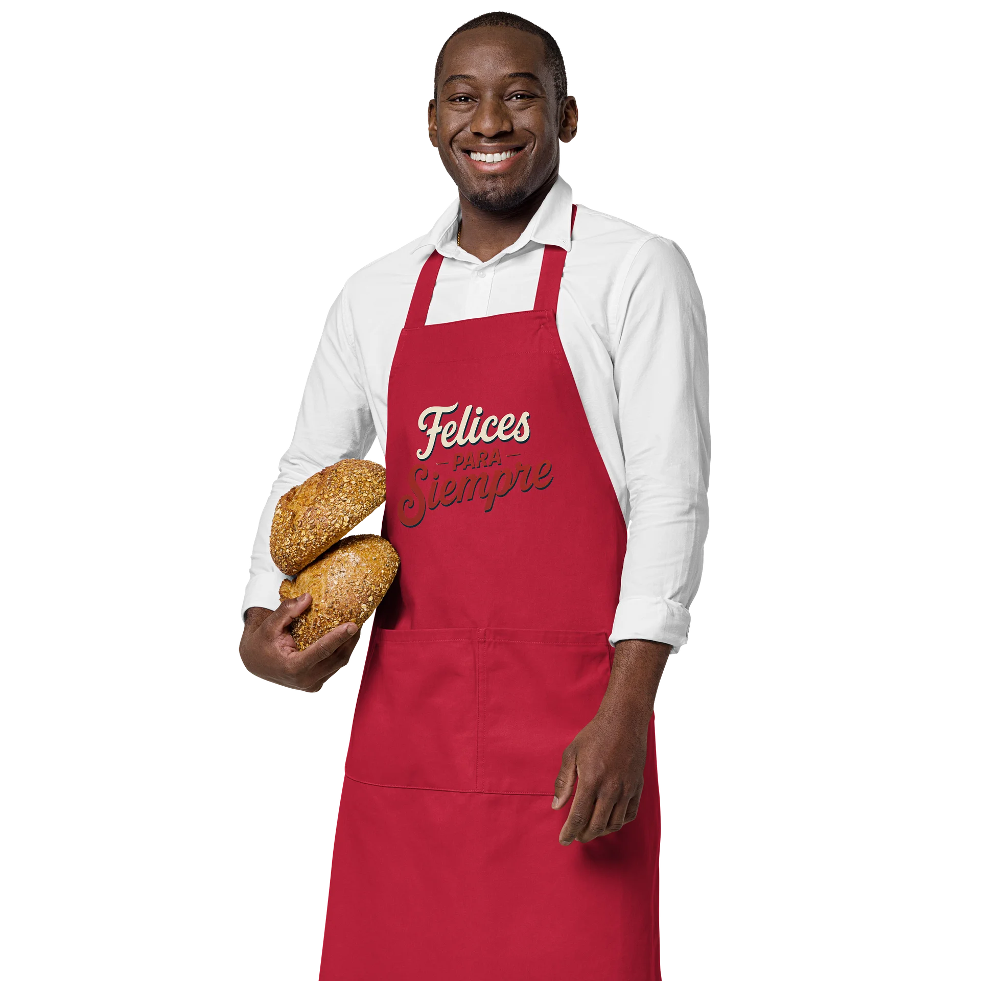 “Felices para Siempre” Apron | 100% Organic Cotton | Adjustable Straps | Large Front Pocket | Cooking & Grilling Apron product image (3)