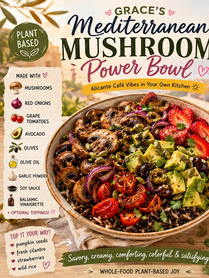 Grace’s Mediterranean Mushroom Power Bowl Recipe Guide product image (1)