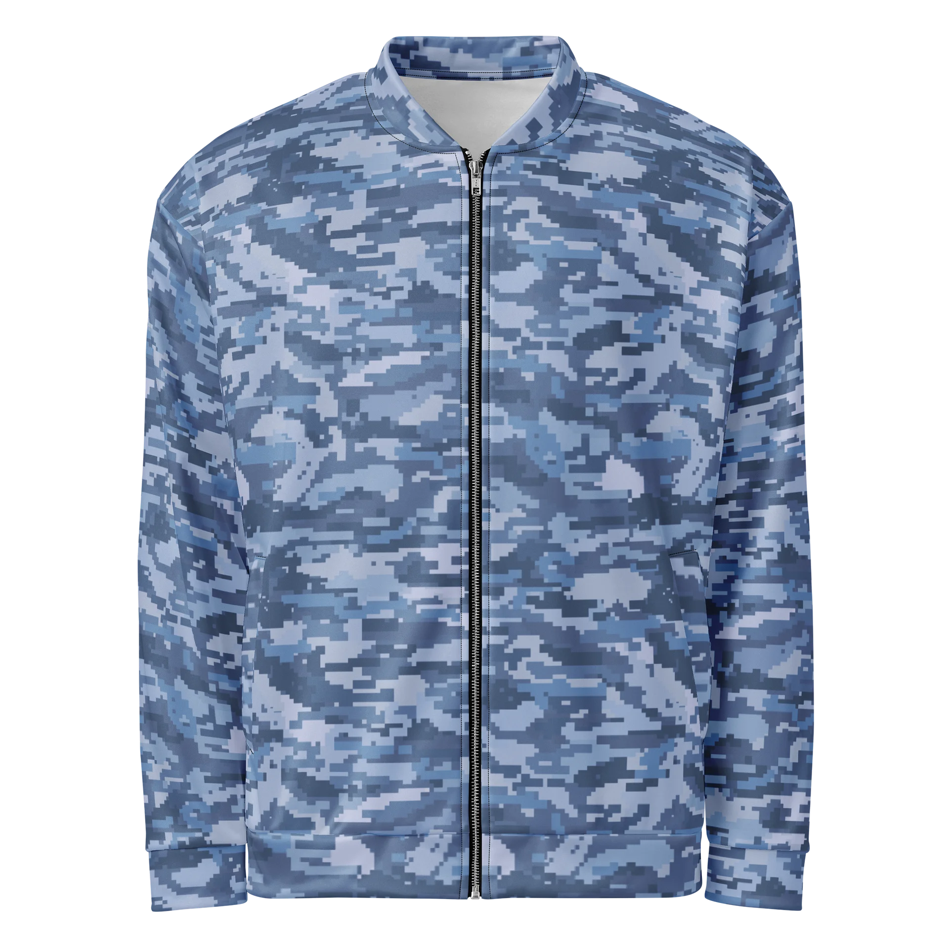 Blue Pixel Military Camouflage Bomber Jacket product image (1)