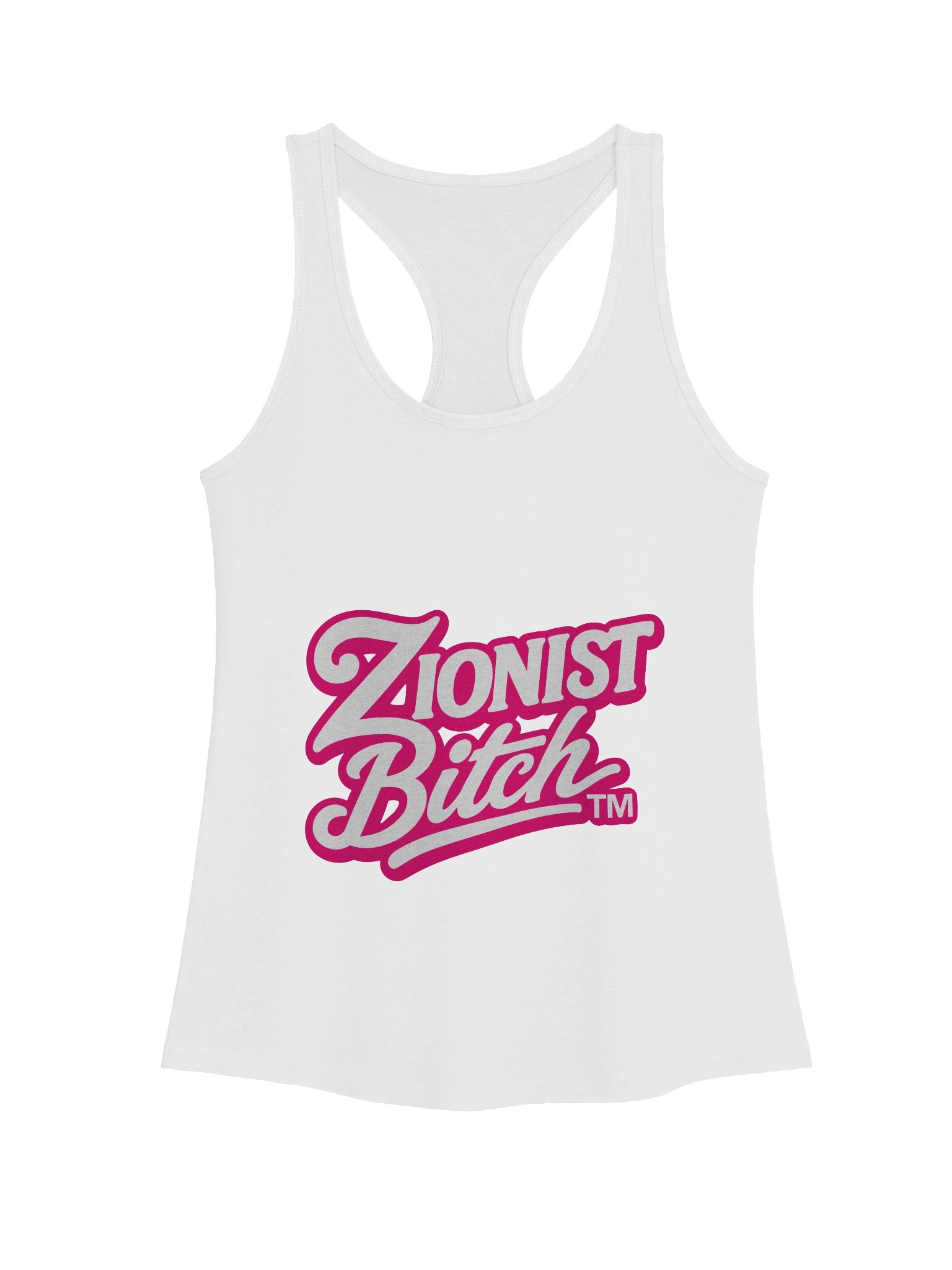 Zionist Bitch Script Tank (White) product image (1)