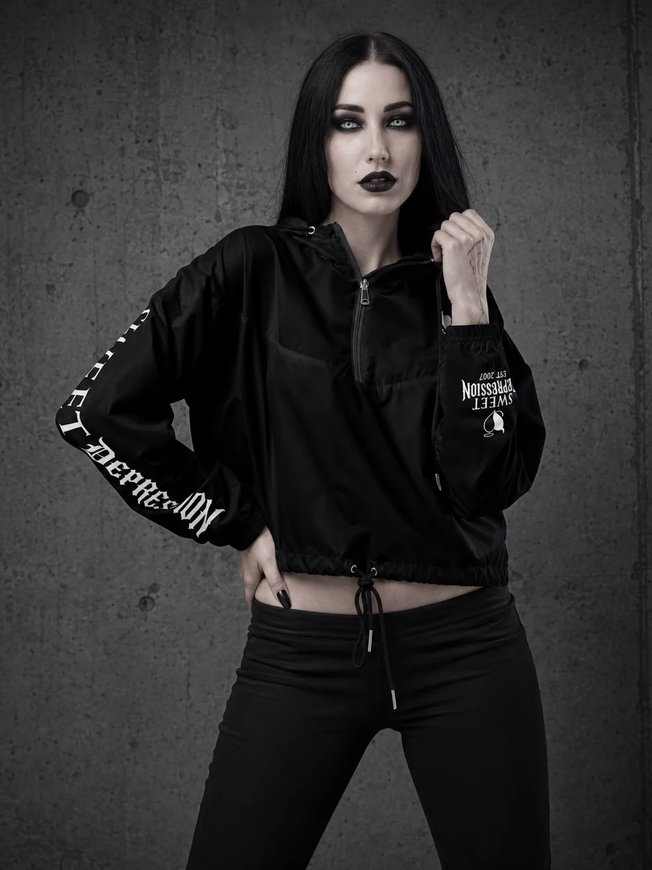 SWEET DEPRESSION EMBLEM WOMEN’S CROPPED WINDBREAKER product image (1)