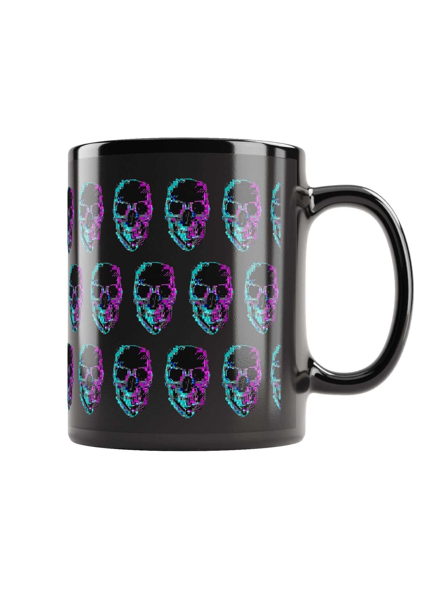 Cyberpunk ASCII Glitch Skull Mug product image (2)