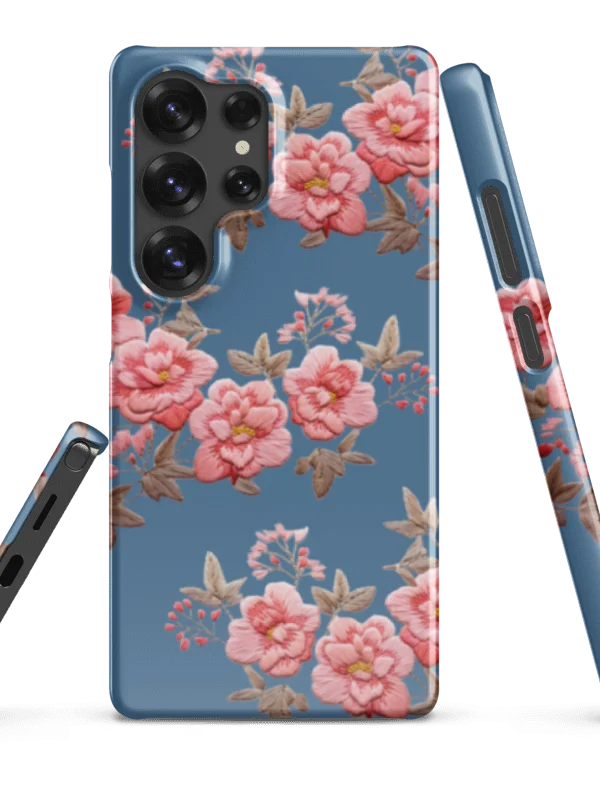 Blue Summer Garden Snap Case for Samsung® with Embroidery Effect - GESTICKTE ROSEN SCHUTZHÜLLE BLAU product image (7)