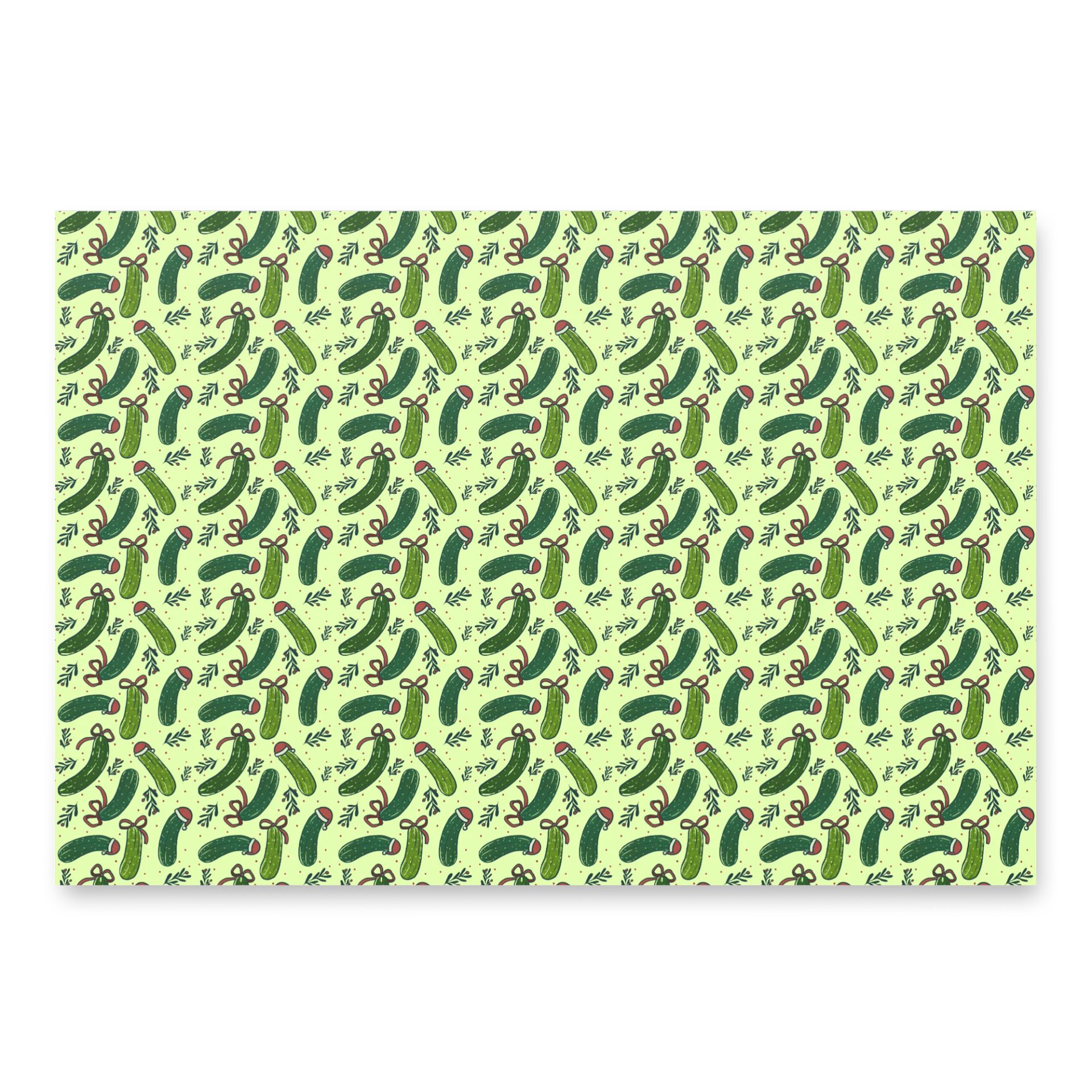 Funny Christmas Pickles Pattern Wrapping Paper, 3 Pack product image (2)