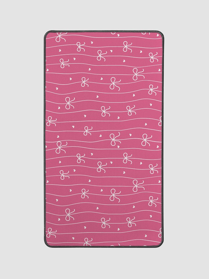 Pink Bow Coquette Desk Mat-12'' x 22'' product image (1)