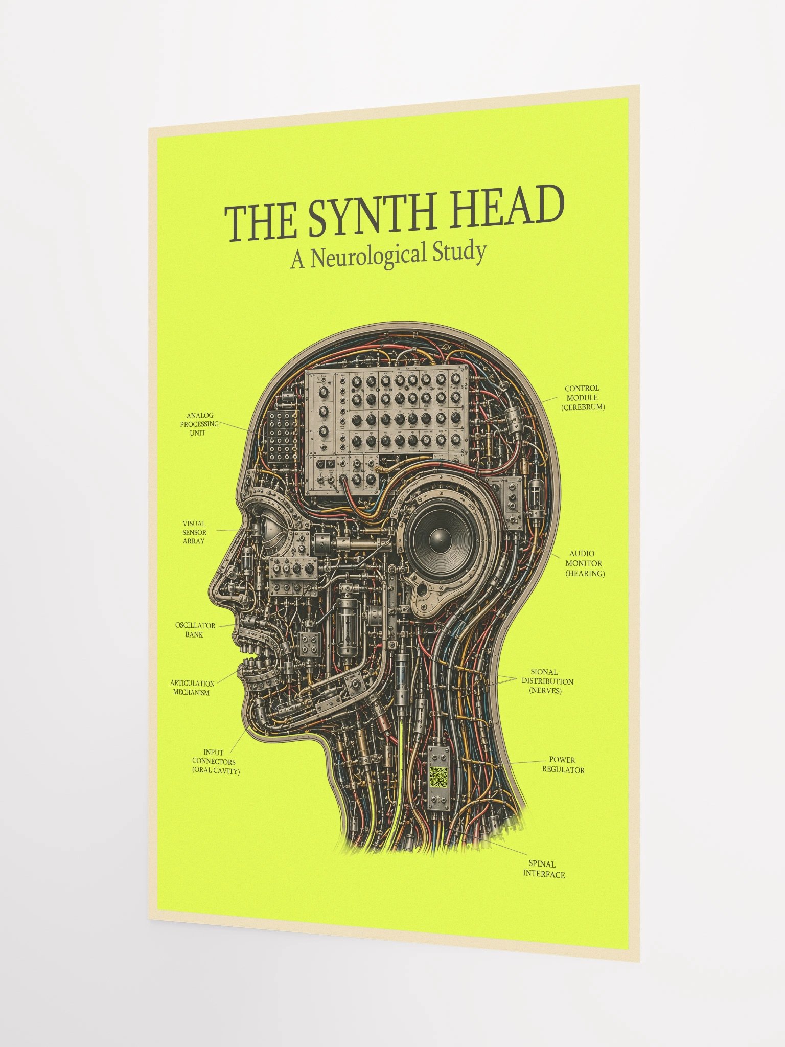 THE SYNTH HEAD (A NEUROLOGICAL STUDY), by Frank Fonik, Techno EDM Matte Paper Poster product image (2)