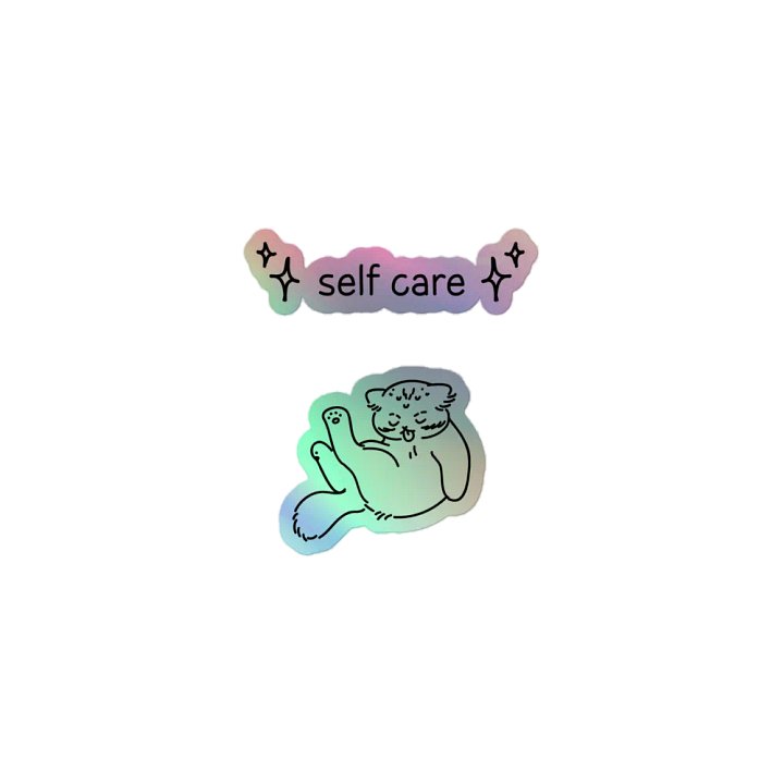 Self Care Manul - Holo Sticker product image (1)