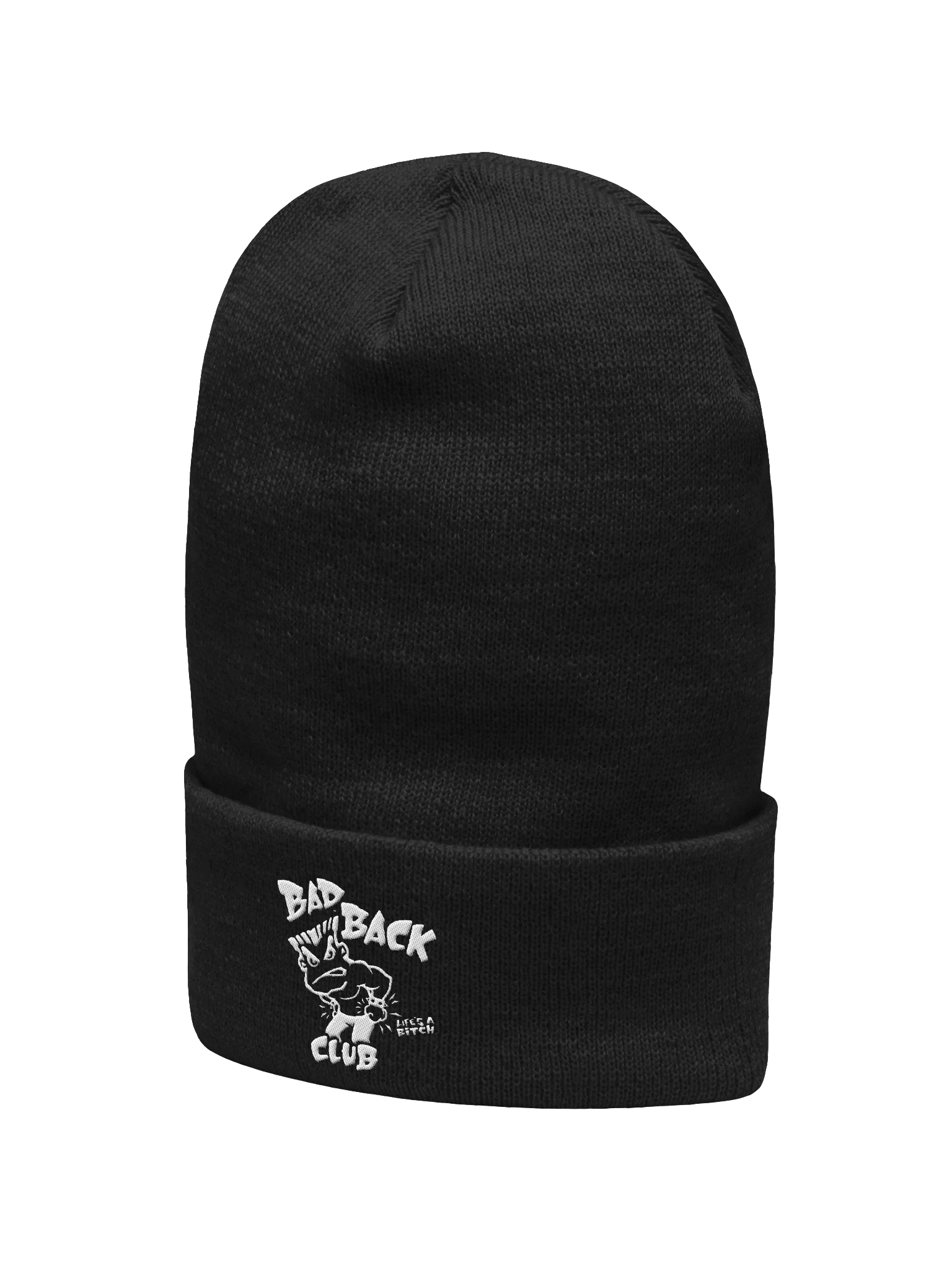 Bad Back Club Embroidered Beanie. product image (2)