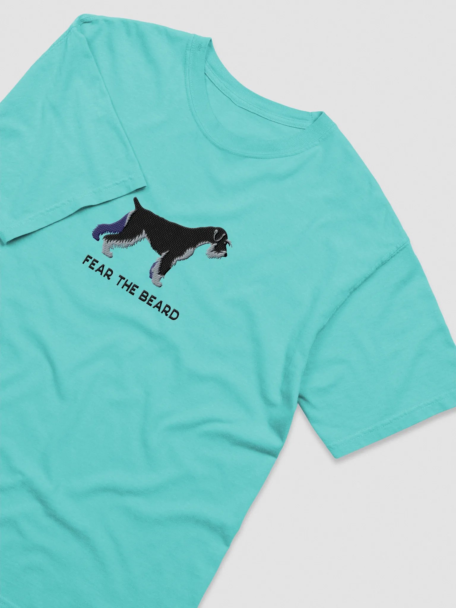 Fear the Beard T-Shirt(Embroidered) of a Standard Schnauzer(Black & Silver) product image (6)