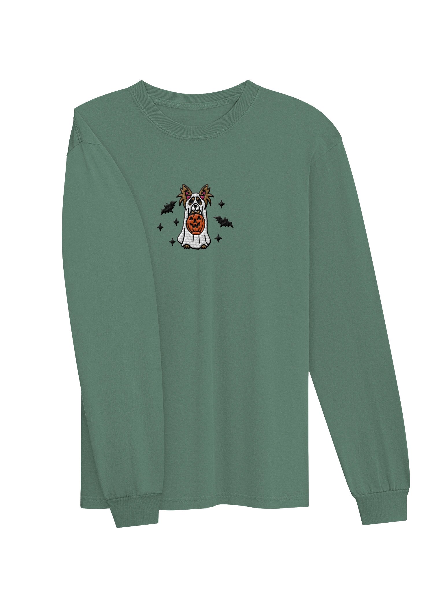 Halloween Longhaired Chihuahua(Brown) Embroidered Long-sleeved T-Shirt product image (6)