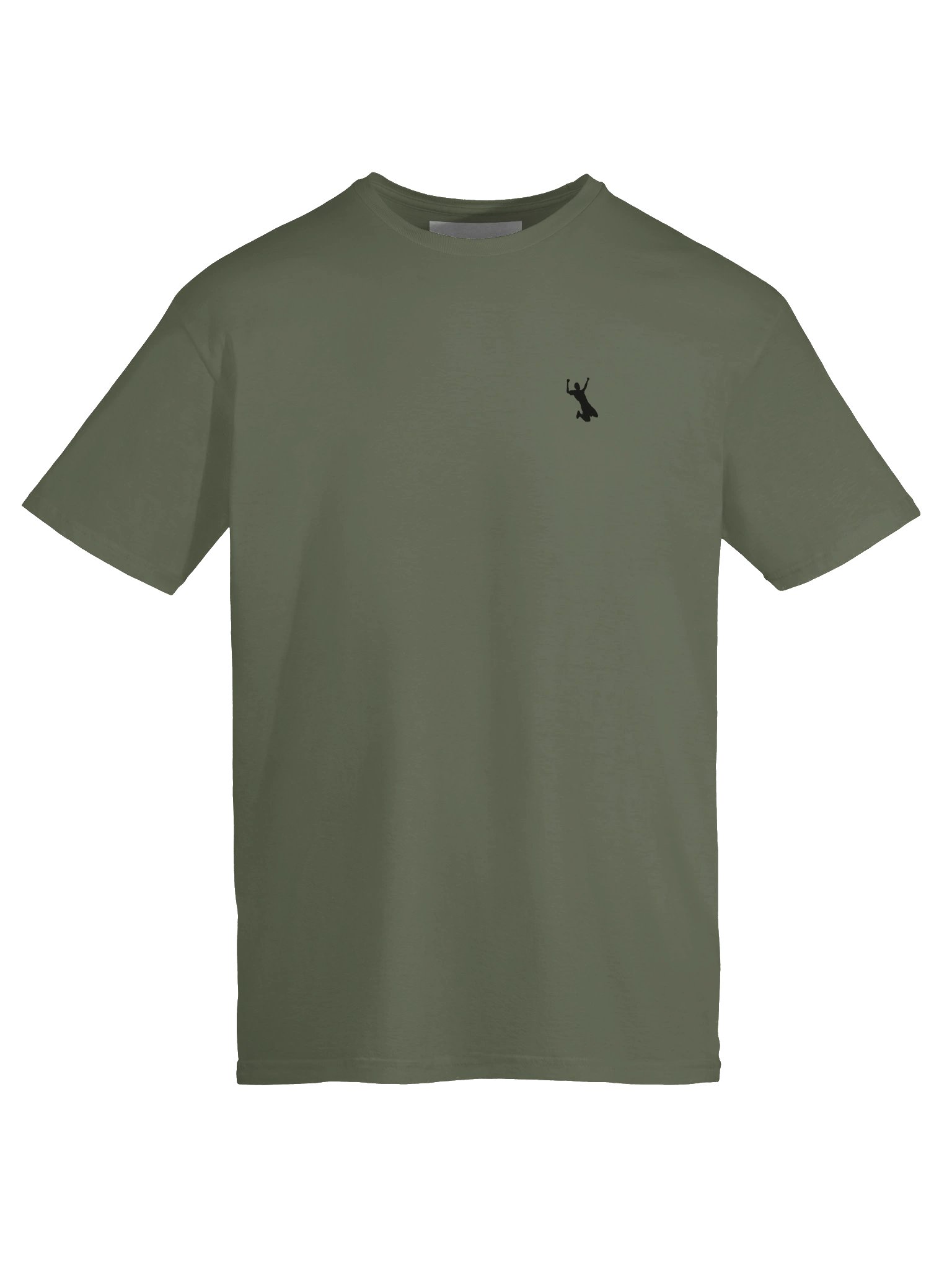 Hidenza Silhouette Tee – Olive Green Premium Oversized T-Shirt with Jumping Figure Chest Logo product image (5)