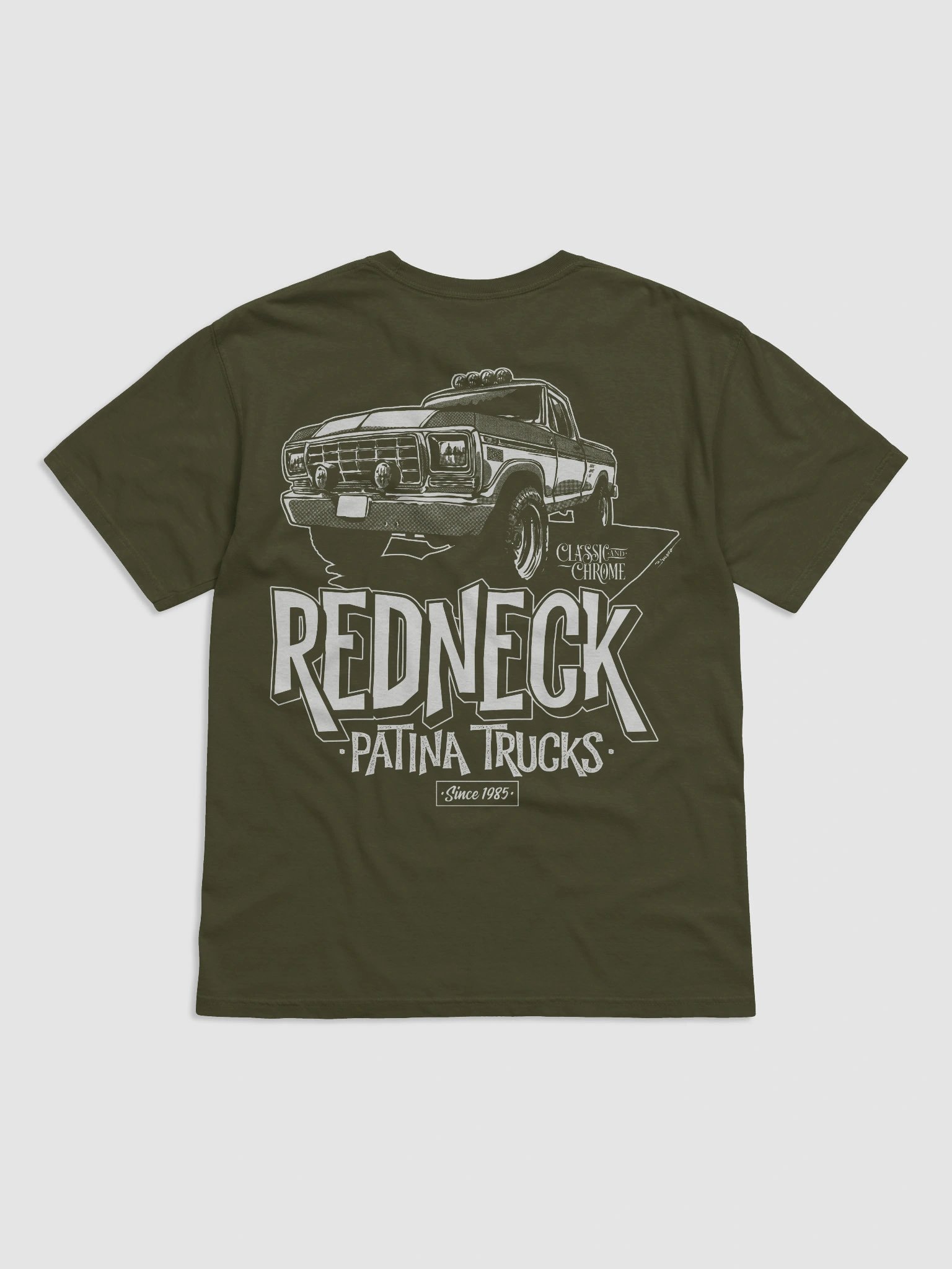 Olive Classic N Chrome Shirt x Redneck back print product image (2)