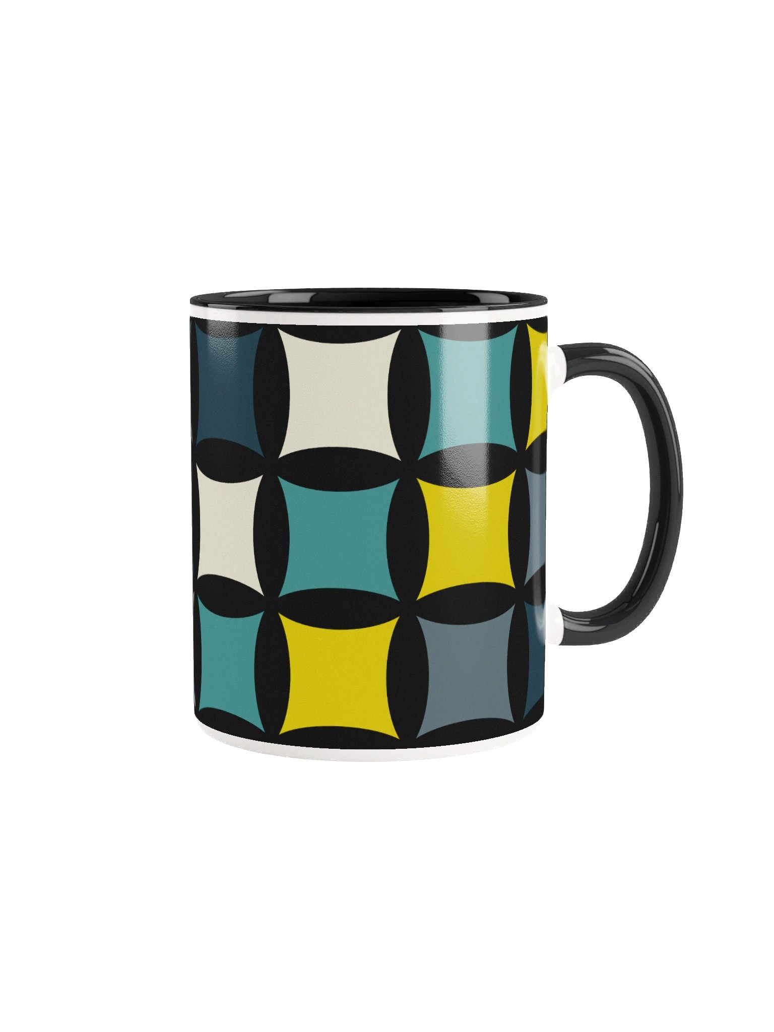 Geometric Mid-Century Style Grid Ceramic Mug product image (1)