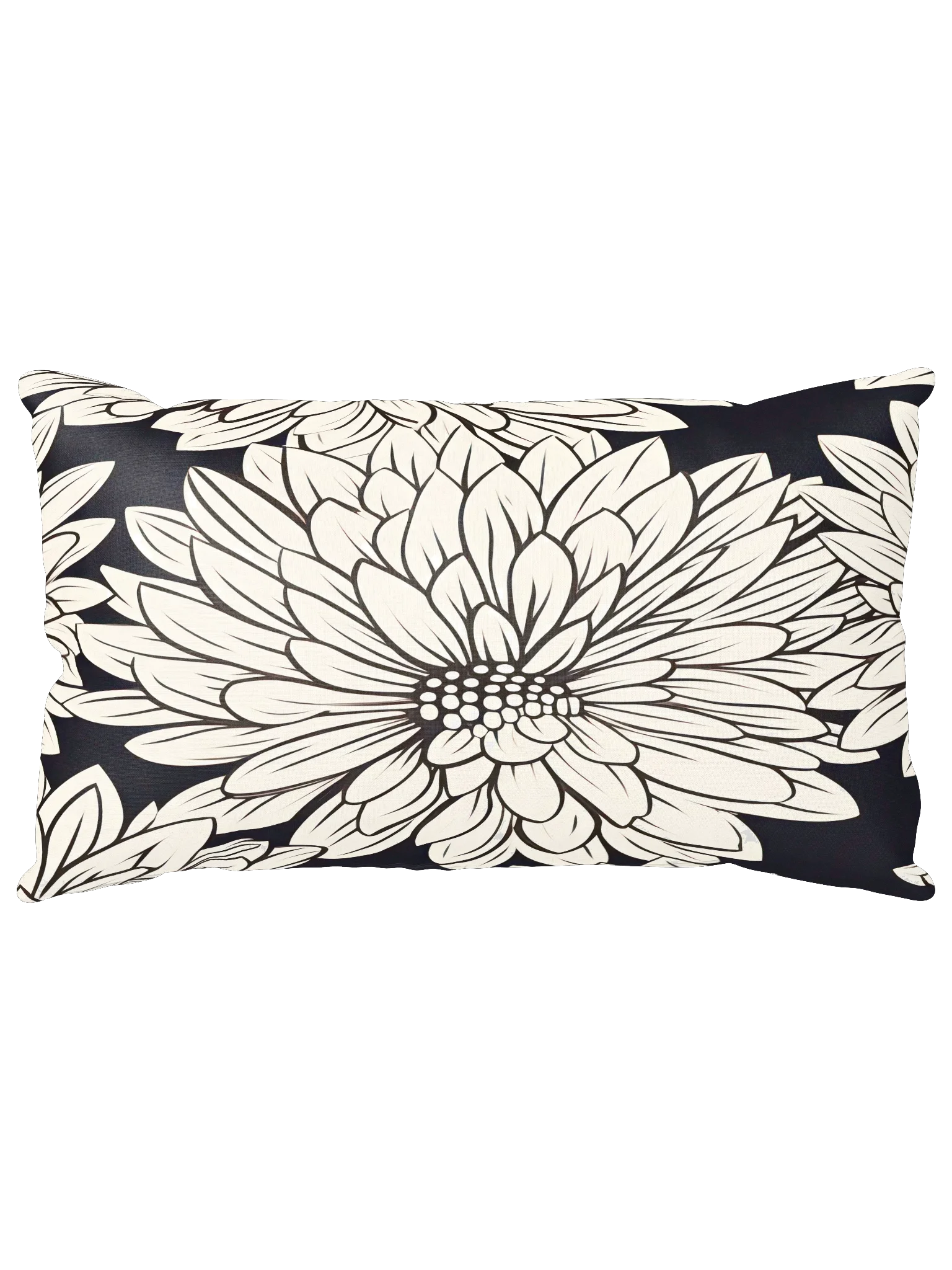 All-over Cream/Black Floral Pillow product image (5)