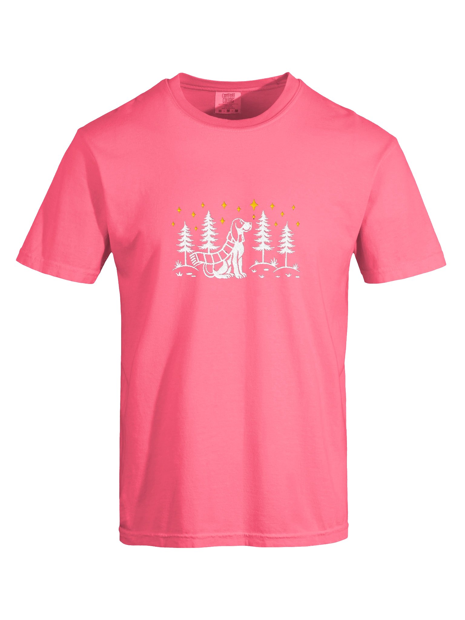 Black and Tan Coonhound Winter/Christmas Line Art Design Embroidered T-Shirt product image (99)