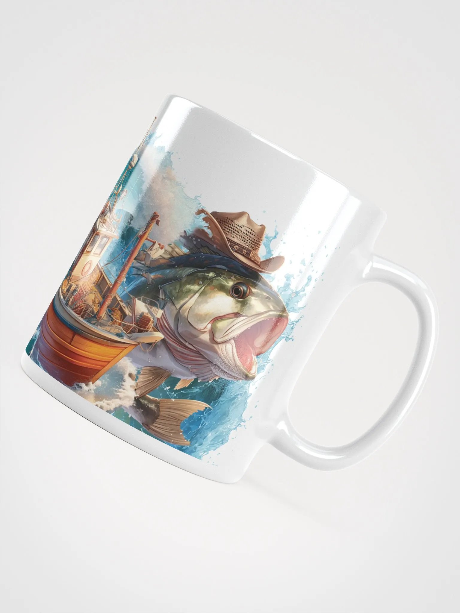 Bass Splash White Glossy Mug product image (5)