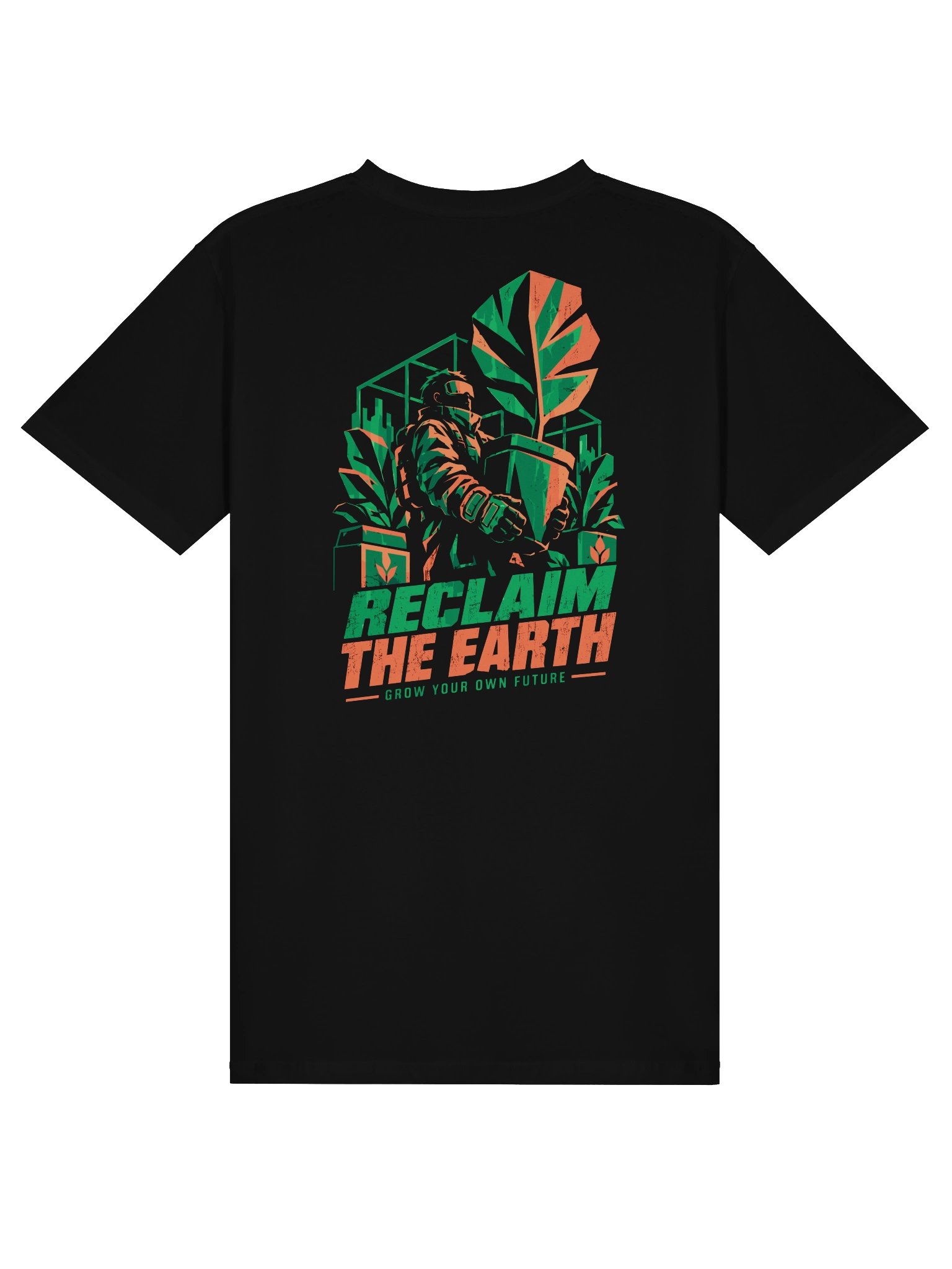 Reclaim The Earth Cyberpunk Solarpunk T-Shirt | Eco Rebel Back Print Graphic Tee product image (1)