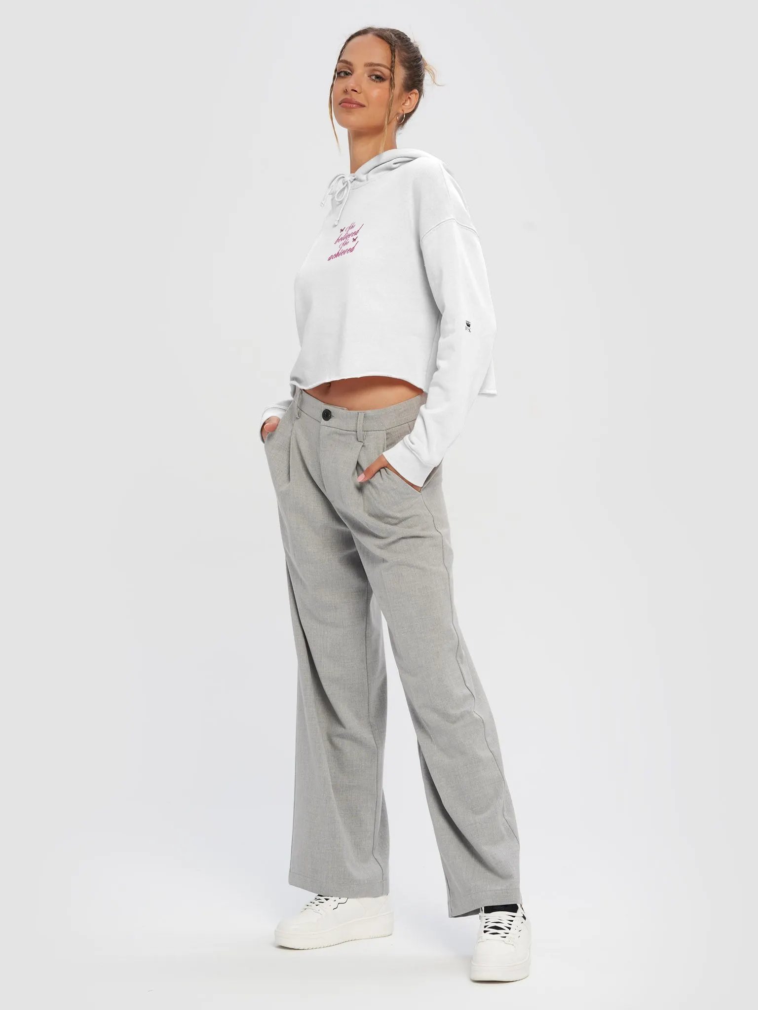 She Believed, She Achieved Cropped Hoodie product image (5)