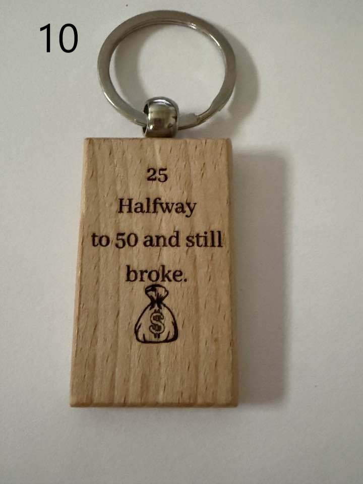 Milestone Birthday Wooden Engraved Keychains | Age 21–70 | Handmade Gift for Him or Her (1) product image (10)