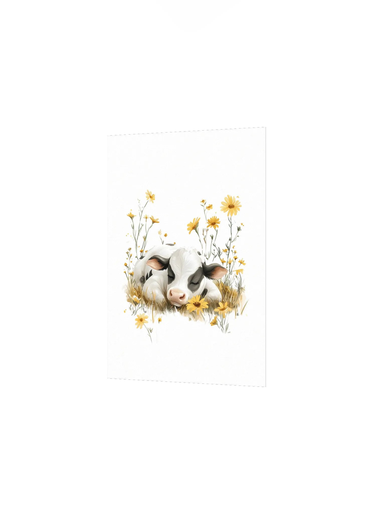 Holstein Cow Yellow Wildflower Nursery Print product image (3)